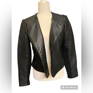 BCBG MAX AZRIA brand faux leather biker jacket. Size S. Gently worn.